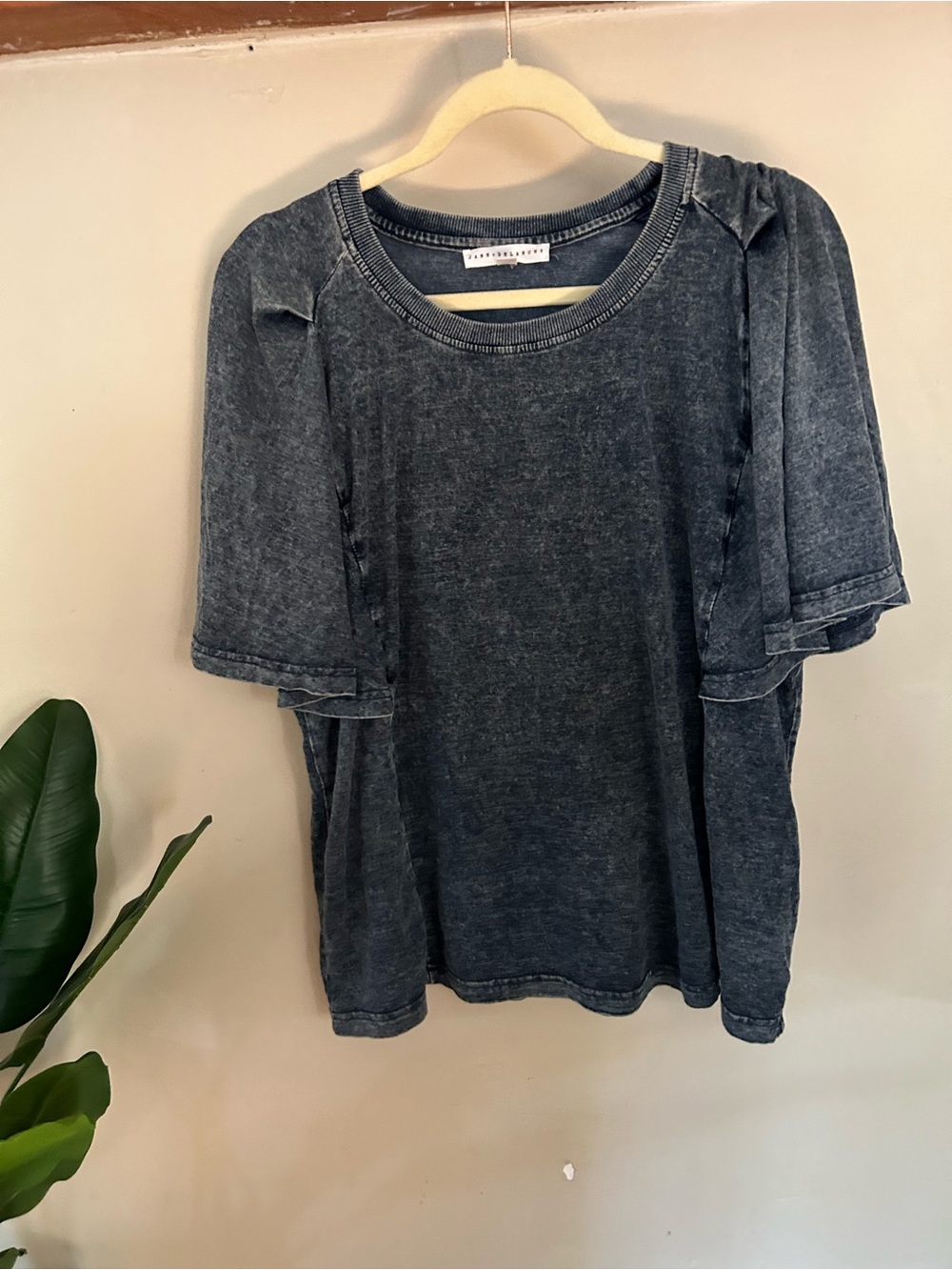 Washed Navy Blue Short Sleeve